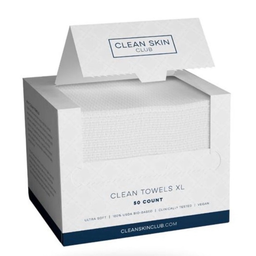 Clean Skin Club Clean Towels XL 50 Count Disposable Face Wash Cloths Ultra Soft
